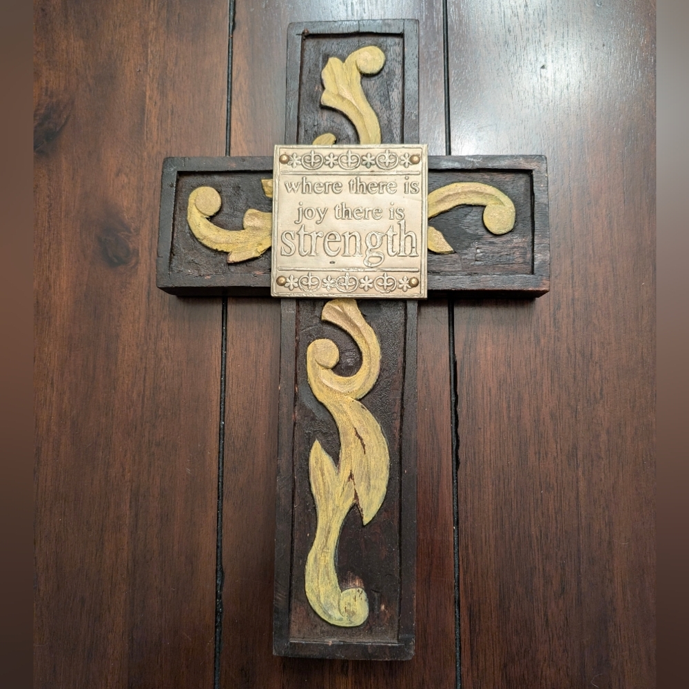 Blessings Unlimited Decorative Brown and Gold Wall Cross